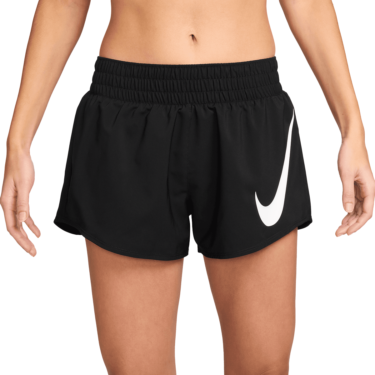 Shorts Nike W NK ONE SWSH HBR DF MR 3IN BR Sort | HV2616-010, 0