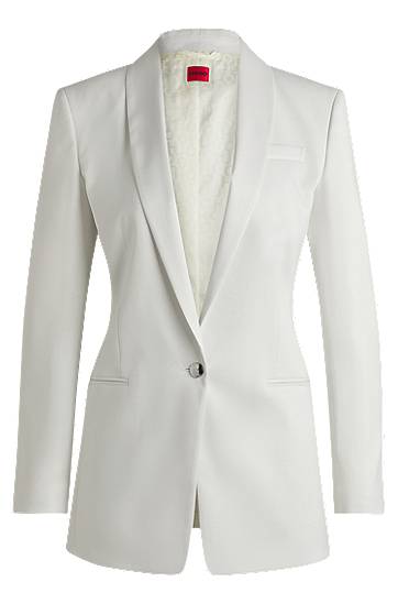 Jakke BOSS Shimmer Fabric Regular-Fit Blazer Hvid | 50537759