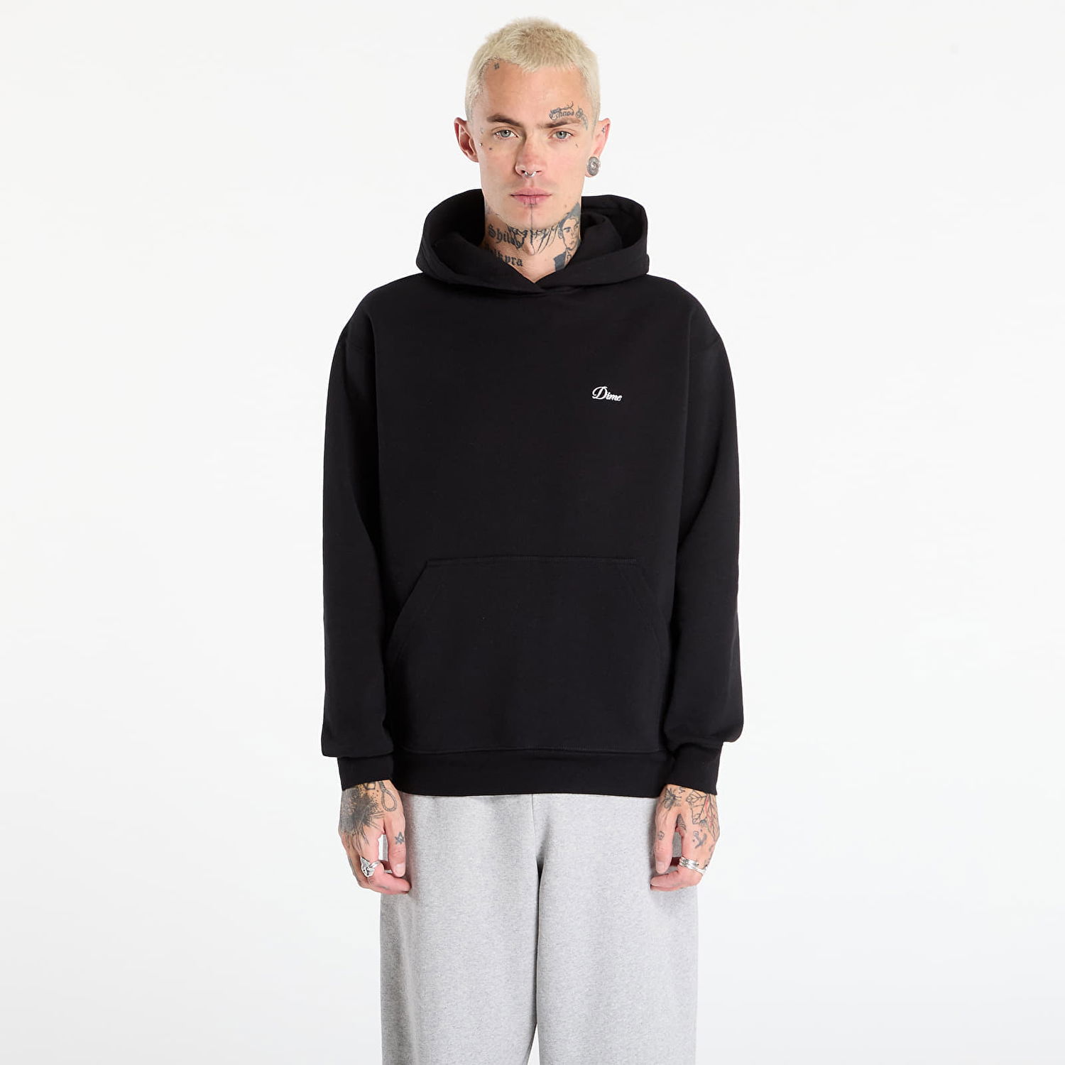 Sweatshirt Dime Dime Cursive Small Logo Hoodie Sort | DIMEFA2540BLK, 0