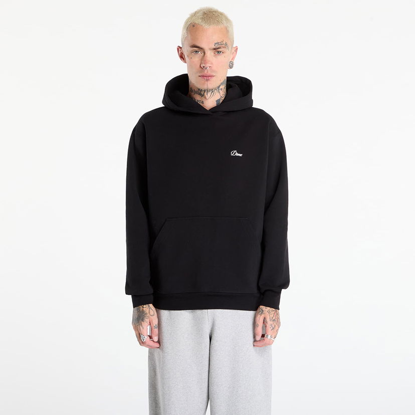 Sweatshirt Dime Dime Cursive Small Logo Hoodie Sort | DIMEFA2540BLK