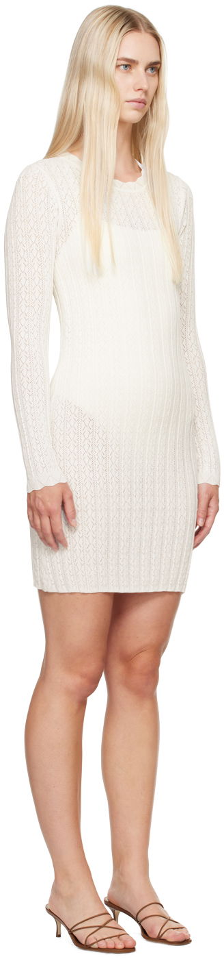 Kjole Loulou de Saison Loulou de Saison Senty Knit Mini Dress Hvid | SENTY, 1