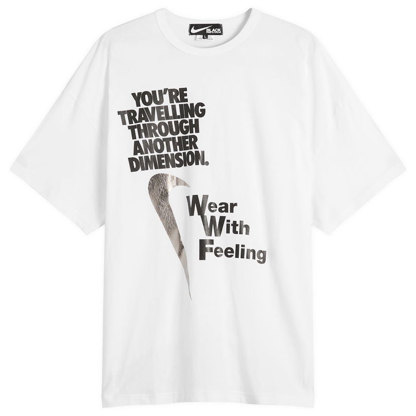 T-shirt Comme des Garçons CDG Black x Nike T-Shirt, Size L Hvid | 1P-T101-W25-2