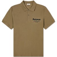 Polo skjorte Alexander McQueen Graffiti Logo Polo Shirt Grøn | 662551QXAAK-3380, 1