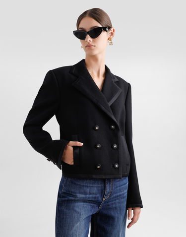 Jakke Dolce & Gabbana Dolce & Gabbana Double-Breasted Short Jacket Sort | F29ANTFU2TZN0000, 3