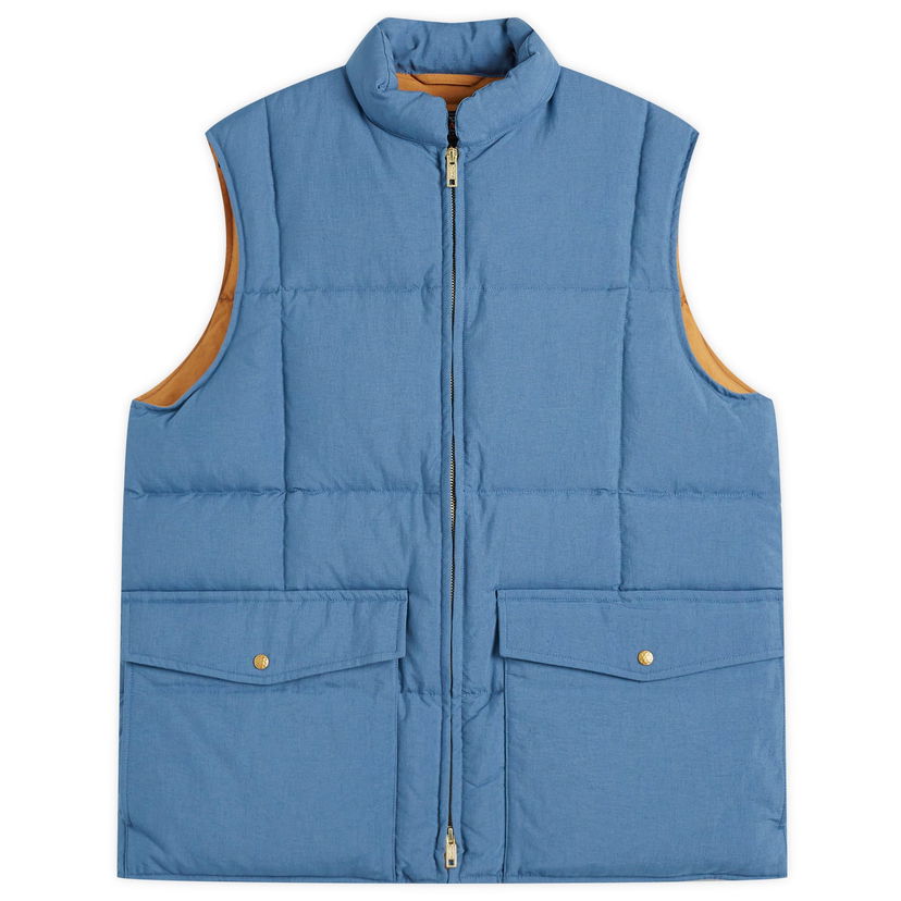 Vest BEAMS Beams Plus Oxford Down Vest, Size Large Blå | 3806-0112-139-75