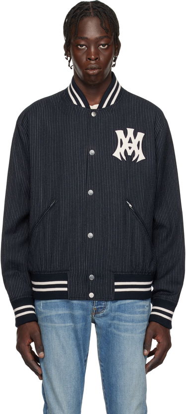 Bomberjakke AMIRI 'MA Hollywood' Pinstripe Bomber Jacket Mørkeblå | AMOUBB1024, 0