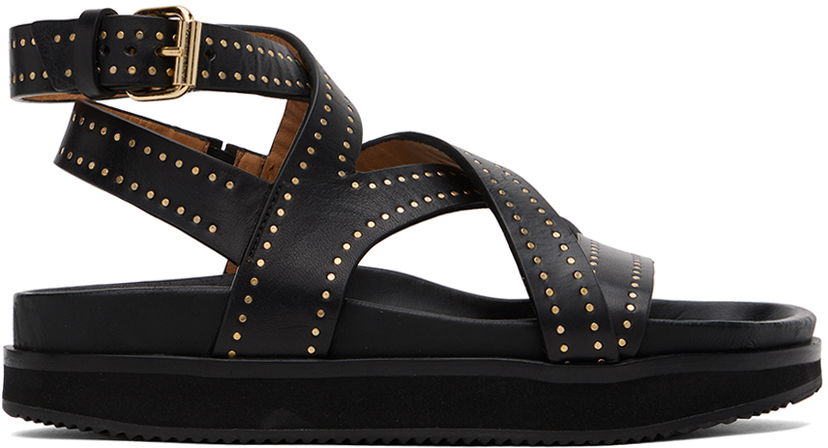 Tilbehør ISABEL MARANT Isabel Marant Neryse Studded Platform Sandals Sort | 23PSD0012FA-A1B15S