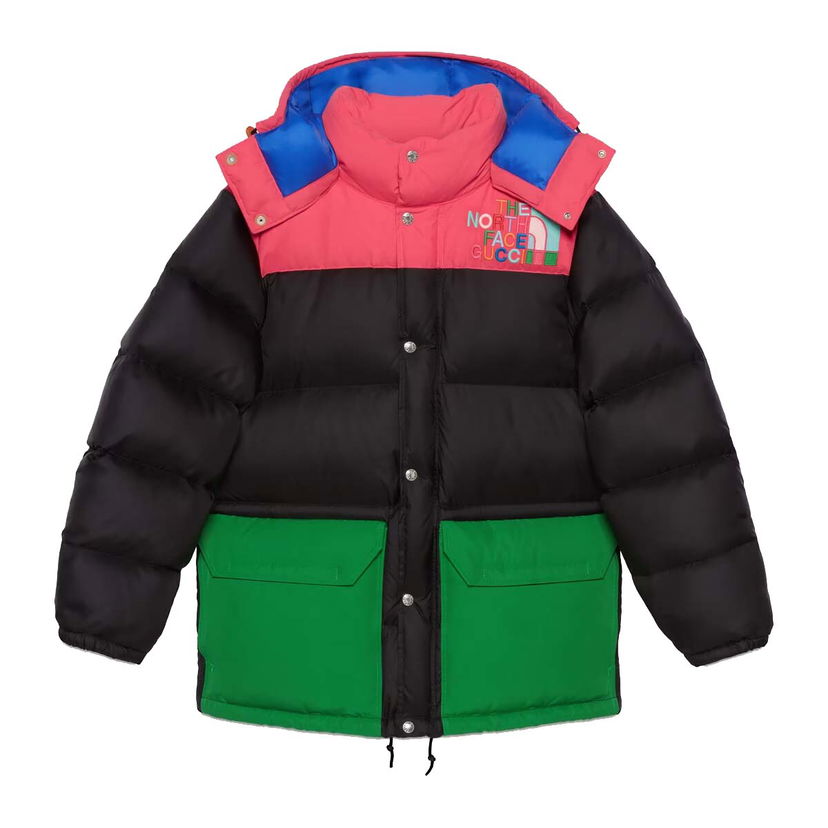 Puffer jakke Gucci The North Face x Down Jacket Black/Multicolor Flerfarvet | 672444 XAAEO 1171