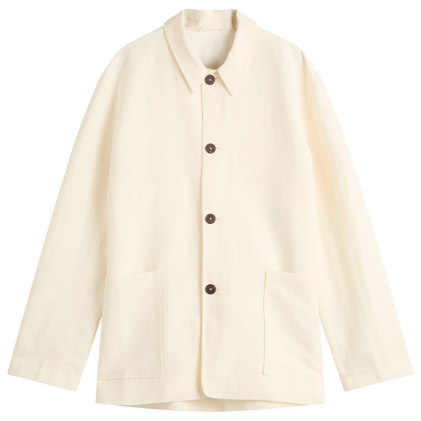 Jakke Studio Nicholson Studio Nicholson Shirt Jacket, Size Large Hvid | NOPISNM-1347-PCH