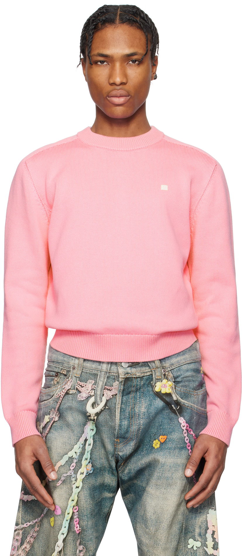 Sweater Acne Studios Acne Studios Knit Cotton Sweater Lyserød | C60102-