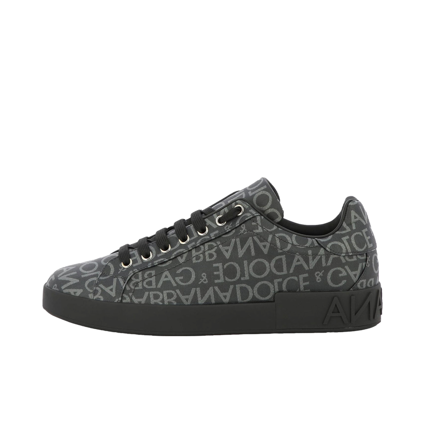 Sneakers og sko Dolce & Gabbana Portofino Allover Logo Black Sort | CS1772AN2378B969
