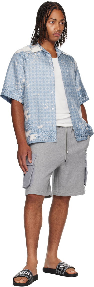 Skjorte AMIRI Bleach Bandana Bowling Shirt Blå | AMSTCA1159, 3
