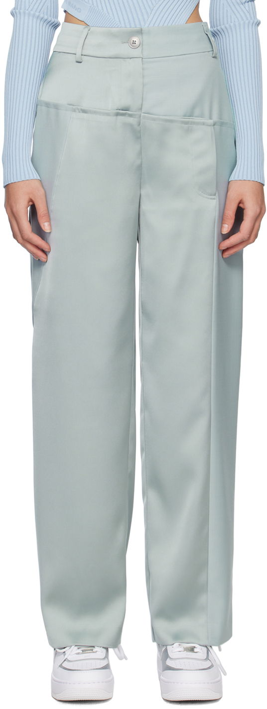 Bukser Feng Chen Wang Feng Chen Wang Paneled Trousers Blå | FWS15TR14