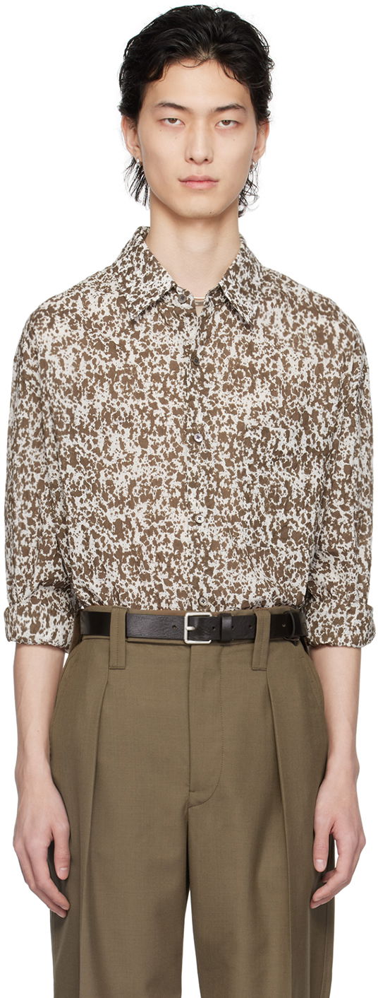Skjorte LEMAIRE Regular Print Shirt Hvid | SH1095 LF1242