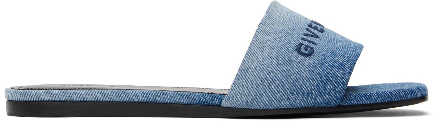 Tilbehør Givenchy Givenchy 4G Flat Denim Slides Blå | BE306FE2CC420, 0