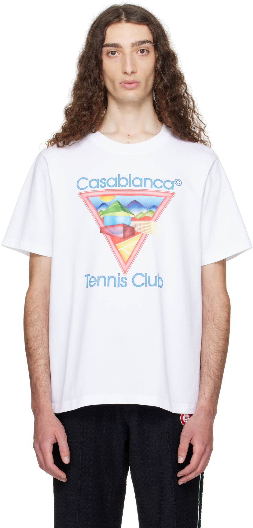 T-shirt Casablanca Casablanca 'Tennis Club' Icon T-Shirt Hvid | MPF25-JTS-001-01
