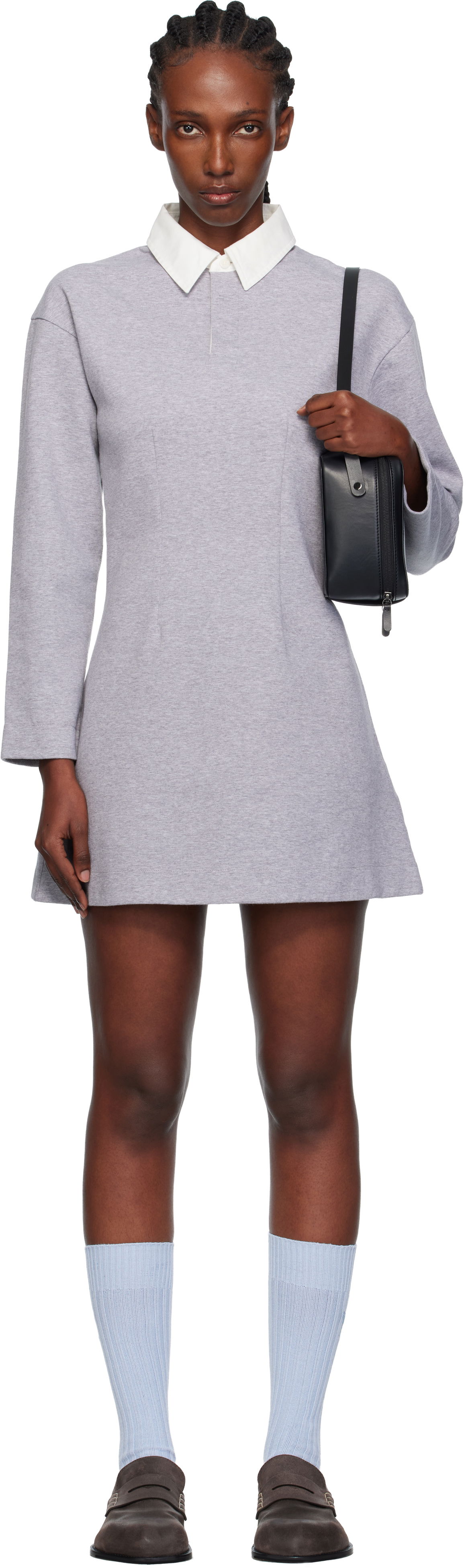 Kjole JW Anderson JW Anderson Long Sleeve Polo Midi Dress Grå | JD0047-PG1845, 0