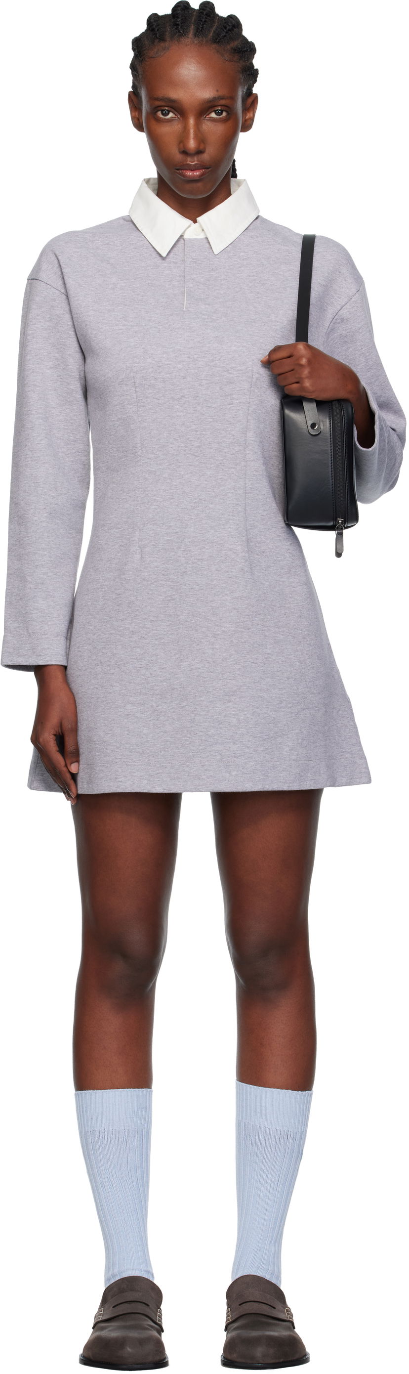 Kjole JW Anderson JW Anderson Long Sleeve Polo Midi Dress Grå | JD0047-PG1845
