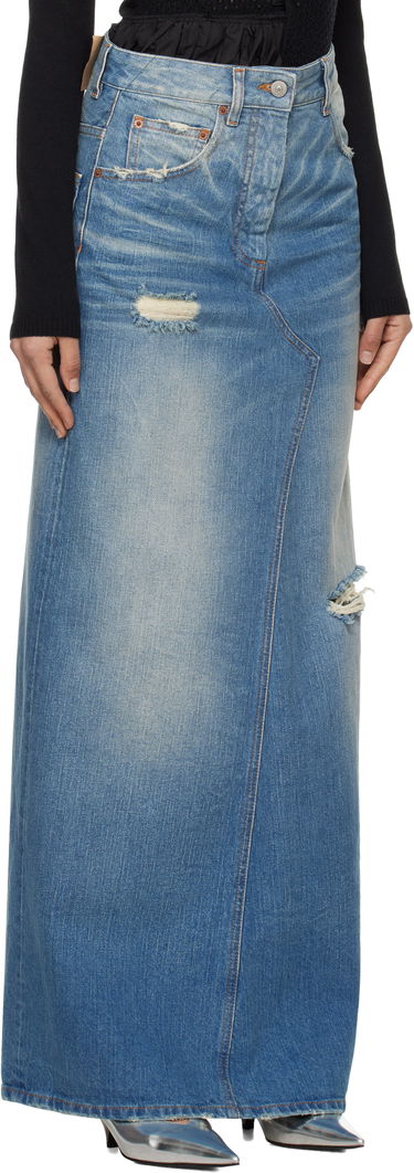 Nederdel Maison Margiela MM6 Maison Margiela Twisted Maxi Denim Skirt Blå | S52MI0016 M30016, 1