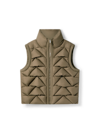 Knit Geometric Quilted Puffer Vest