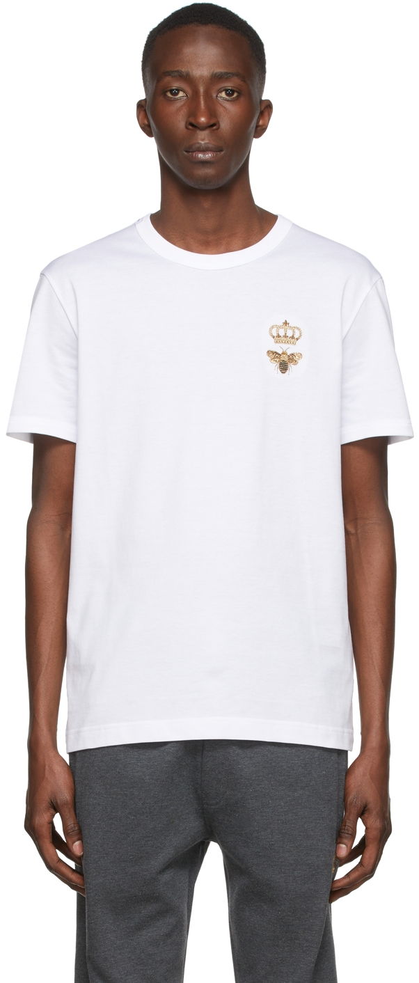 T-shirt Dolce & Gabbana White Embroidery T-Shirt Hvid | G8JX7Z G7WUQ