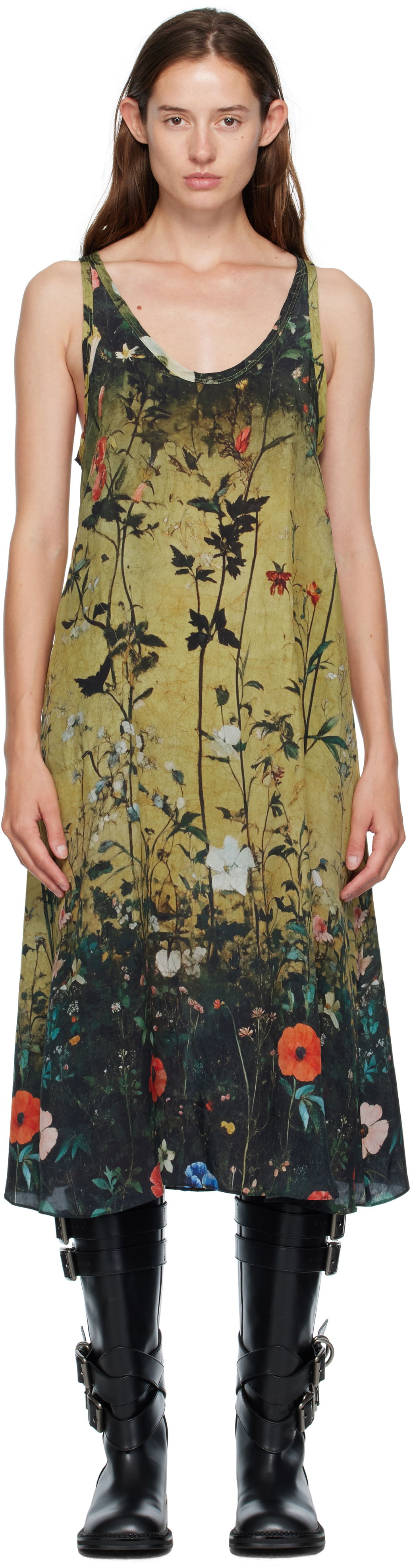 Kjole R13 R13 Floral Print Tank Midi Dress Flerfarvet | R13WR296-R587A, 0