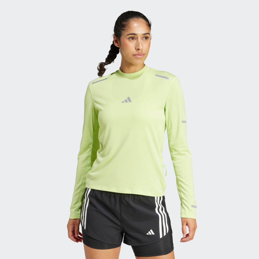 T-shirt adidas Performance Ultimate Running Reflective Long Sleeve T-Shirt Grøn | JP3819, 0