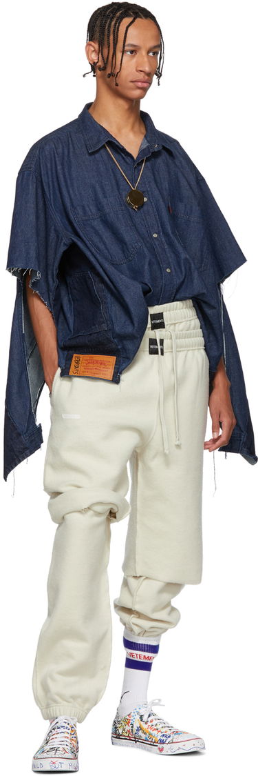 Skjorte VETEMENTS Levi's Edition Oversized Denim Shirt Mørkeblå | WAH19SH101, 4
