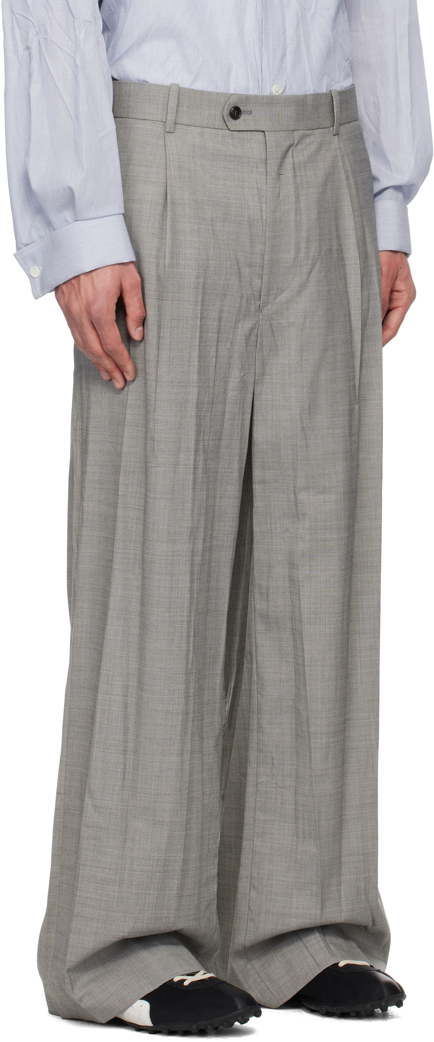 Bukser HED MAYNER Hed Mayner Crinkled Trousers Grå | HMMA30031A-HA150, 1