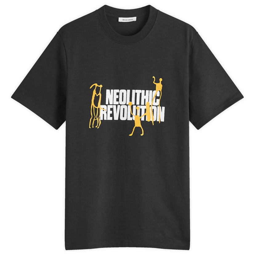 T-shirt WOOD WOOD Neolithic T-Shirt Black Large Sort | 30250233-9999