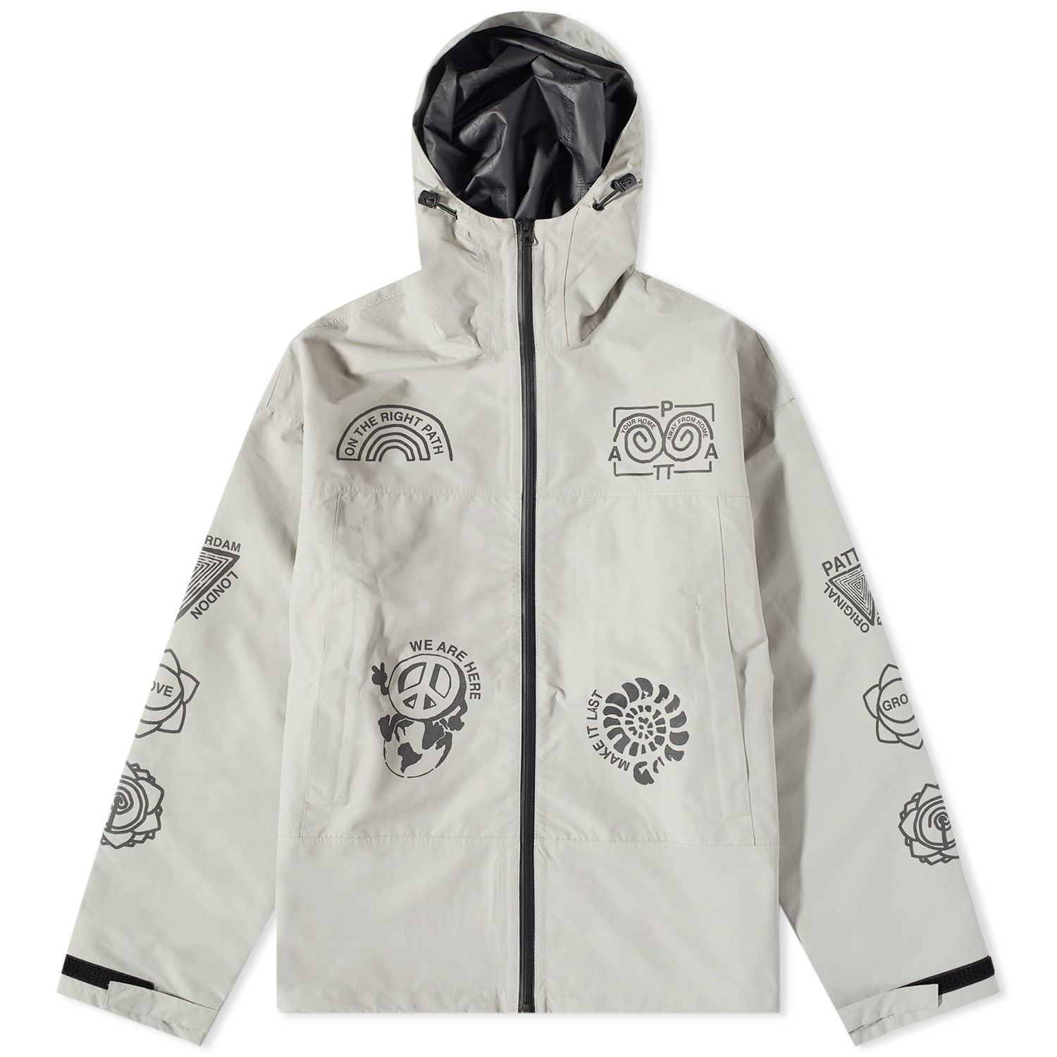 Jakke Patta Waterproof Reflective Shell Jacket Flint Grey Grå | PSS23SHLLJ1, 0