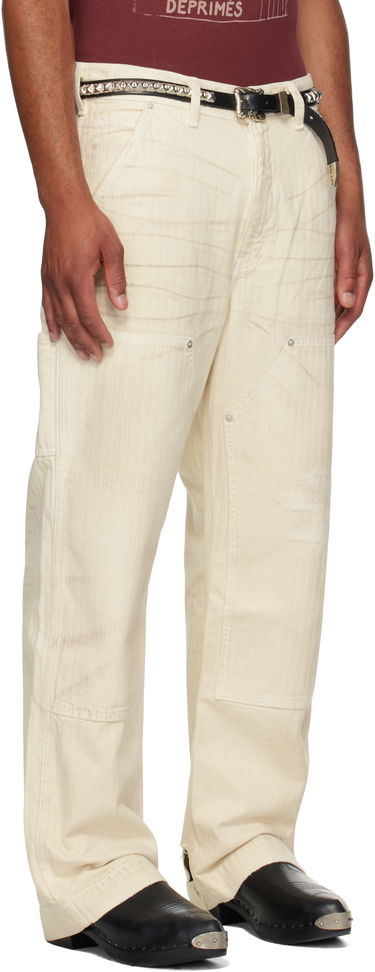 Bukser Enfants Riches Déprimés Enfants Riches Déprimés Double Knee Paint Denim Trousers Hvid | 050-409, 1