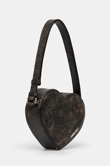 Skuldertaske Ambush Crackle Heart Shoulder Bag Sort | BWNN006F24LEA0011000, 1