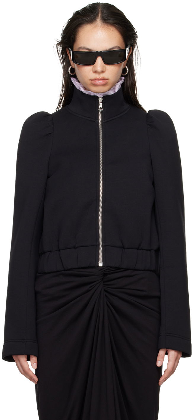 Jakke Dries Van Noten Zip Cotton Jacket Sort | 242-011171-9622