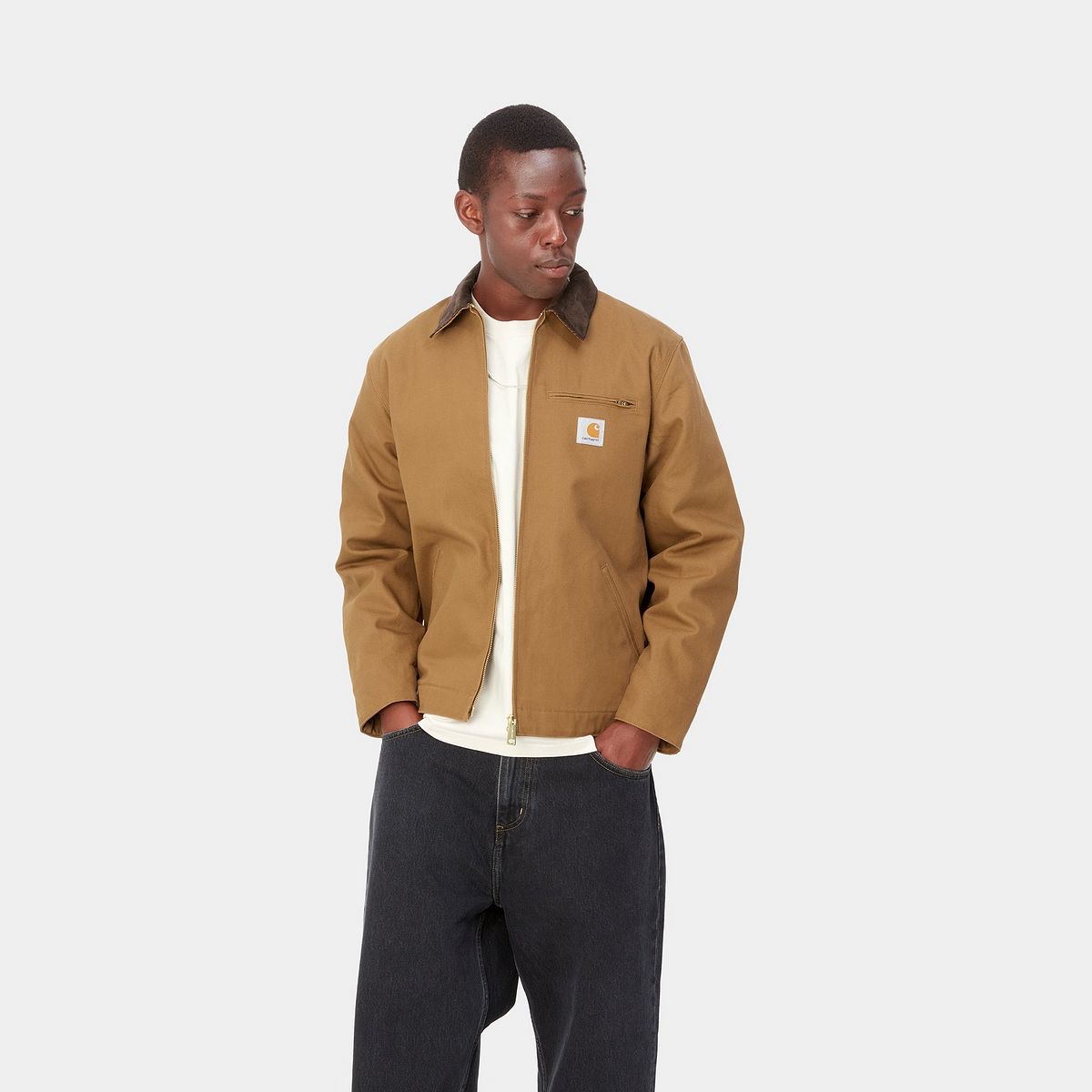 Jakke Carhartt WIP Detroit Jacket "Hamilton Brown / Tobacco rigid" Bourgogne | I015264_00S_01, 0