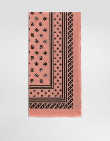 Tørklæde Dolce & Gabbana Dolce & Gabbana Silk & Cashmere Logo Print Scarf Lyserød | FS209AGDB8GH2VAN, 2