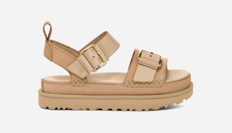 Sneakers og sko UGG Goldenstar Villa Leather Platform Buckle Sandals Beige | 1167392-MDSD, 0