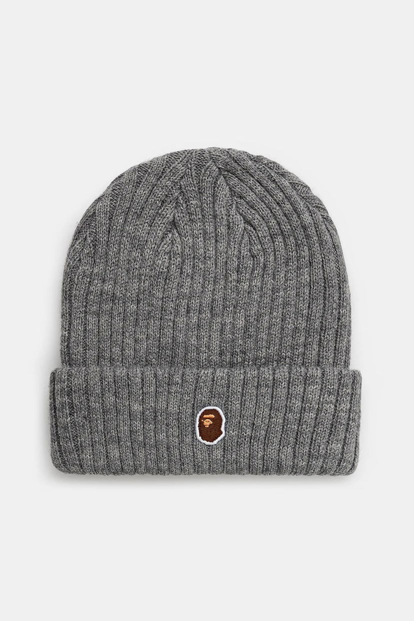 Beanie BAPE A Bathing Ape One Point Beanie Grå | 1K80281003