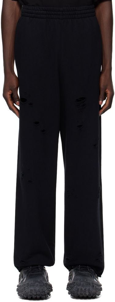 Joggingbukser We11done We11done Distressed Sweatpants Sort | WD-TA1-24-812-U-BK, 0