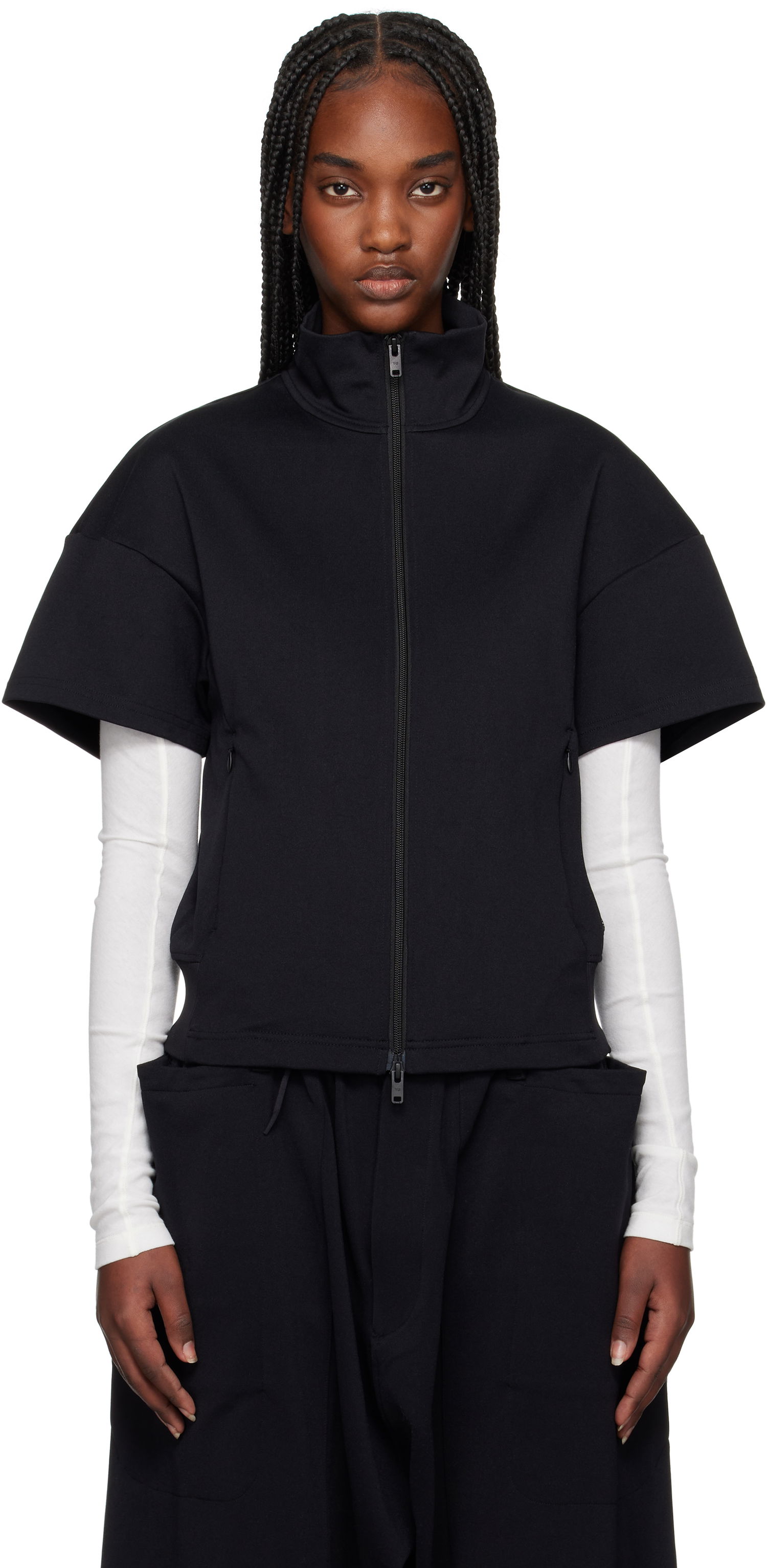 Vest Y-3 Y-3 3S Short Sleeve Zip-Up Shirt Sort | JN4984, 0