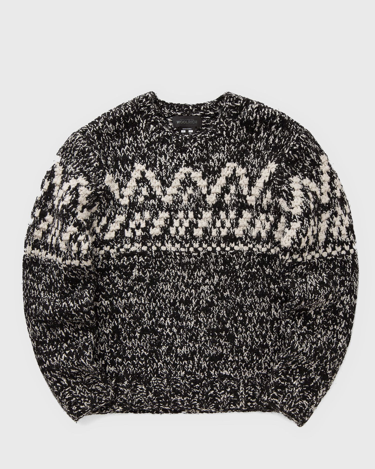 Sweater WOOLRICH Hand Knit Crewneck Sweater Sort | CMWOKNT302MRTD0015, 0