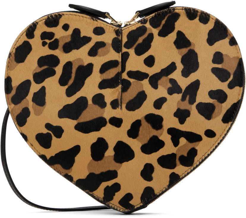Håndtaske Alaïa Leopard Print Heart Shaped Shoulder Bag Brun | AA1P003CA329