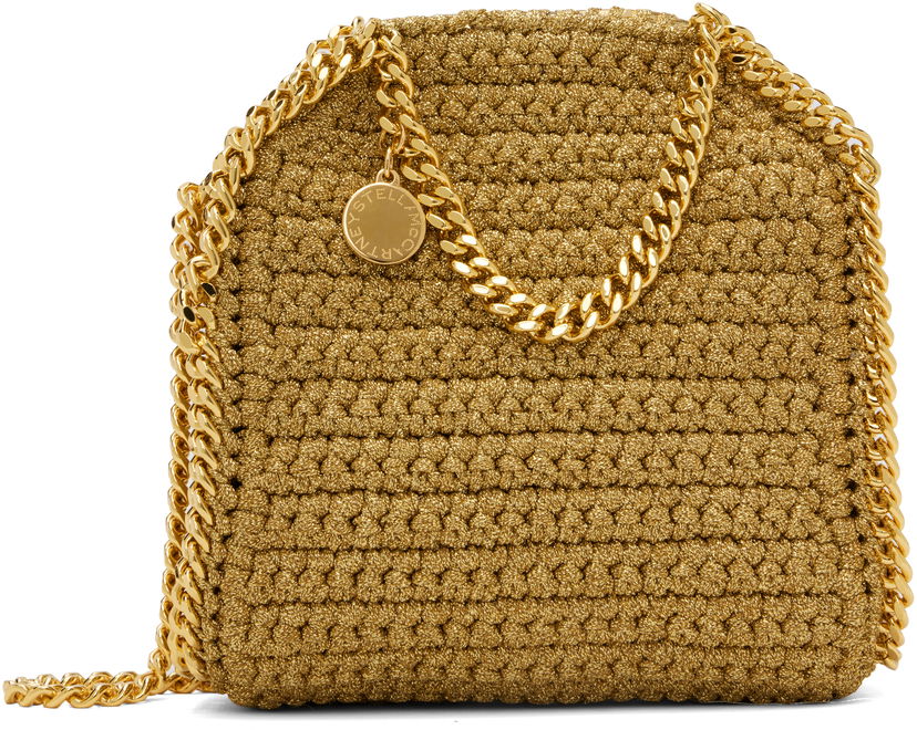 Mulepose Stella McCartney Stella McCartney Tiny Falabella Lurex Crochet Tote Bag Metalisk | 391698WP0603