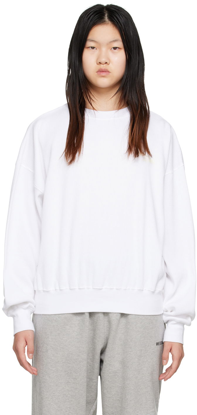 Sweater We11done Crewneck Sweatshirt Hvid | WD-TS3-22-798-U-WH