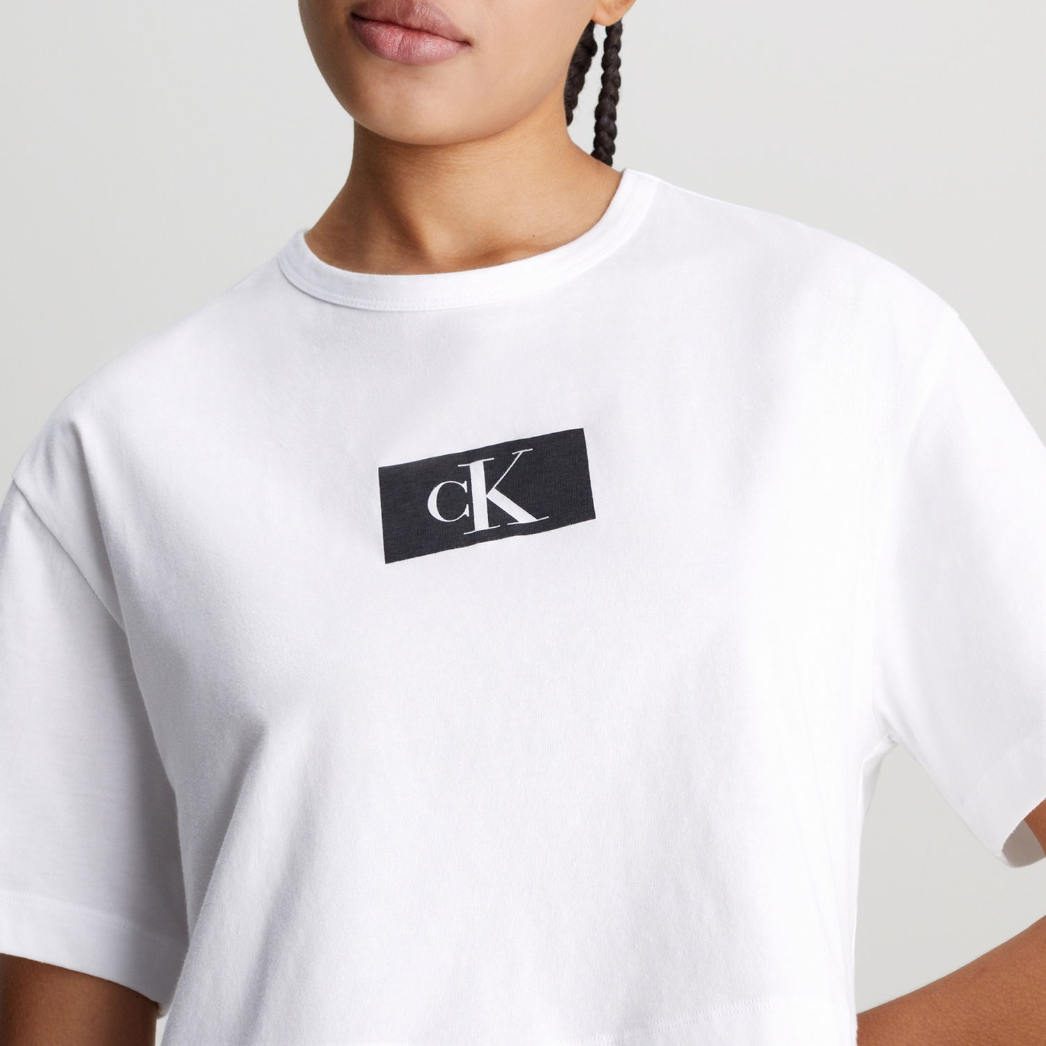 T-shirt CALVIN KLEIN 1996 Logo-Print Cotton-Jersey Hvid | 000QS7180ELOC, 0