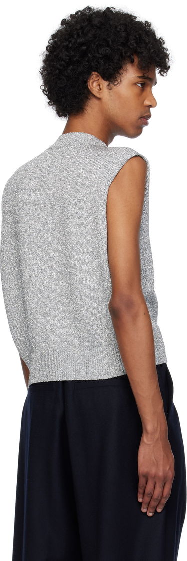 Sweater Dries Van Noten Dries Van Noten Metallic Knit Vest Grå | 251-021222-1706, 2