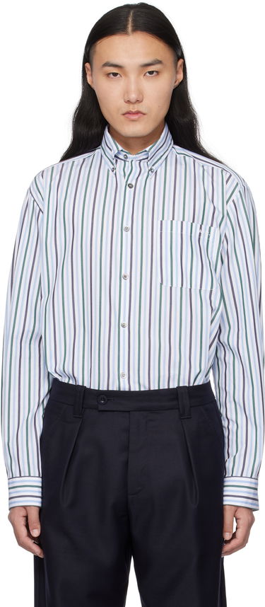 Skjorte A.P.C. Striped Logo Shirt Hvid | COHEI-H12599, 0