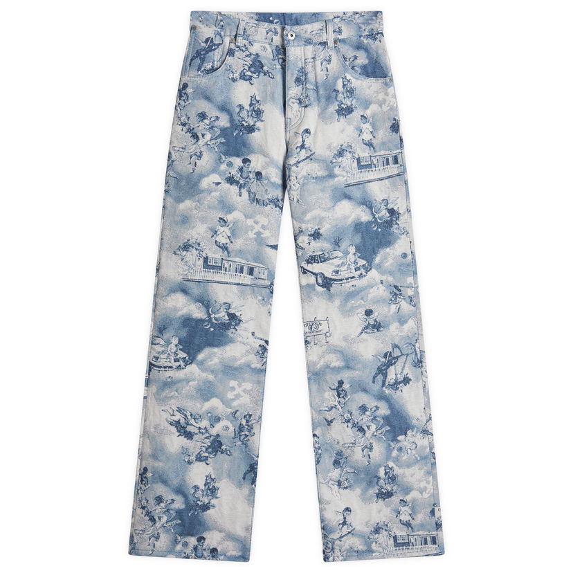Jeans Off-White Off-White Fresco Tapestry Wide 5 Pocket Jeans Size 30 Blå | OWYA062S25FAB0014200