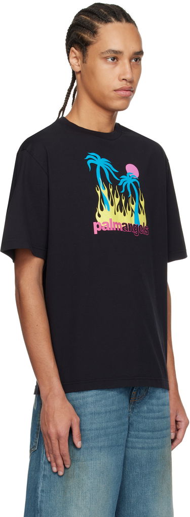 T-shirt Palm Angels Palm Angels Burning Oasi Graphic T-Shirt Sort | PMAA089S25JER0021084, 1
