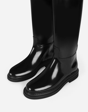 Tilbehør Dolce & Gabbana Dolce & Gabbana Calfskin Knee-High Boots Sort | CU1141A518580999, 3